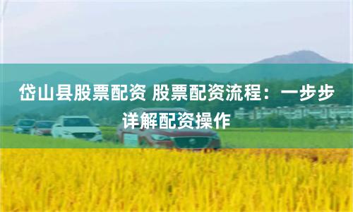 岱山县股票配资 股票配资流程：一步步详解配资操作